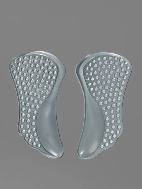 Полустельки для обуви, с супинатором, массажные, на клеевой основе, силиконовые, 12&times;6 см, пара, прозрачные