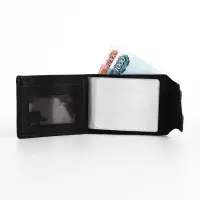 Портмоне мужское на магнитах, отдел для купюр, карт, монет, чёрное