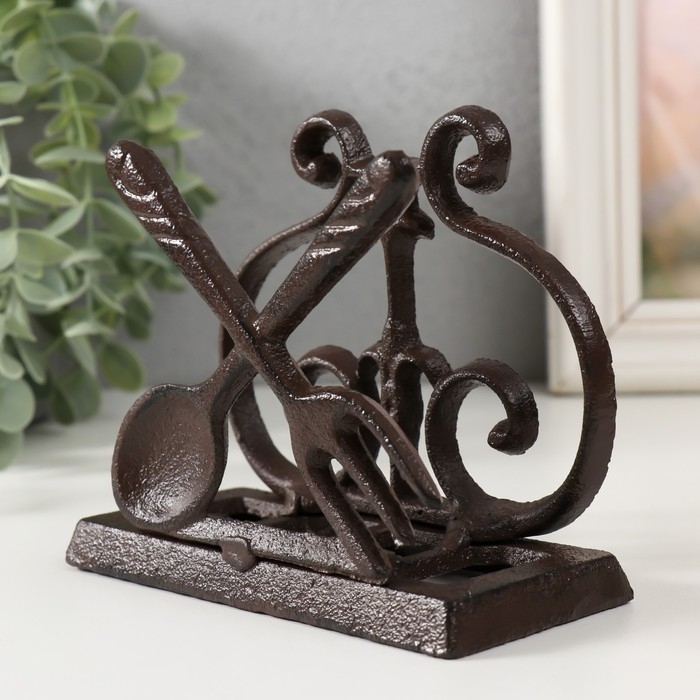 Сувенир чугун подставка  Сувенир чугун подставка "Ложка и вилка" 13,2х6,4х11,5 см