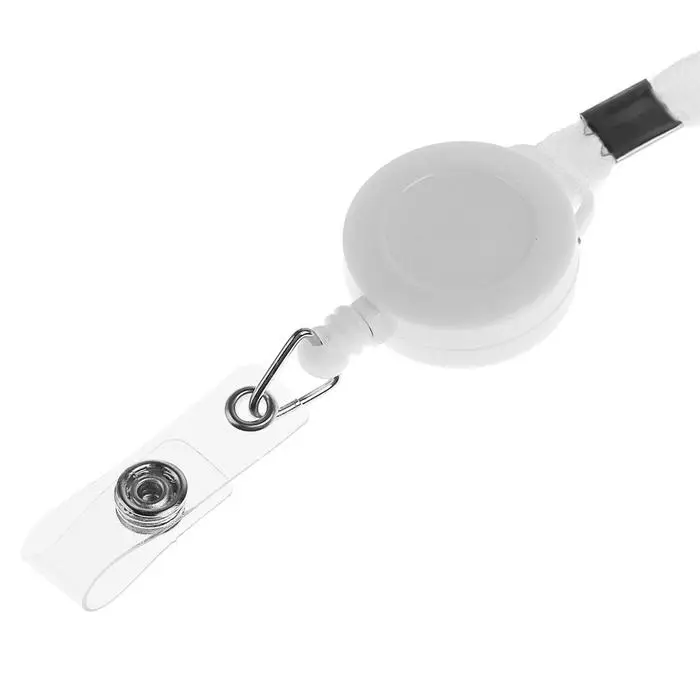 Лента для бейджа ширина-9мм, длина-85см с держателем-рулеткой 40см и петлей на кнопке, серая Лента для бейджа ширина-9мм, длина-85см с держателем-рулеткой 40см и петлей на кнопке, серая