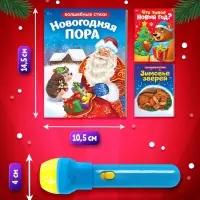 Игровой набор с проектором ZABIAKA &laquo;Новогодние истории&raquo;, 3 книжки со сказками, 3 слайда, 24 картинки