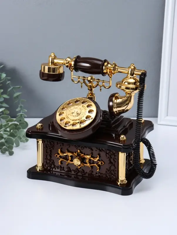Шкатулка музыкальная механическая "Ретро телефон" 20х14,5х21,5 см