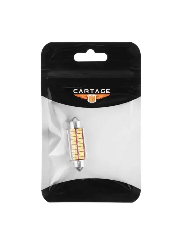 Автомобильная лампа, светодиодная Cartage, C5W, 12 В, 22 SMD, 41 мм, свет белый