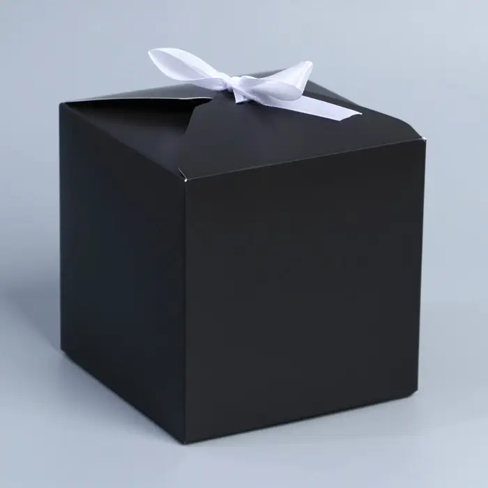 Коробка подарочная складная, упаковка, «Чёрный», 12 х 12 х 12 см