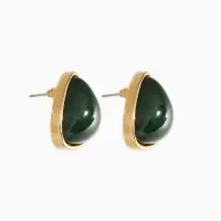 Серьги акрил &laquo;Стиль&raquo;, треугольник, цвет изумрудный прозрачный в золоте