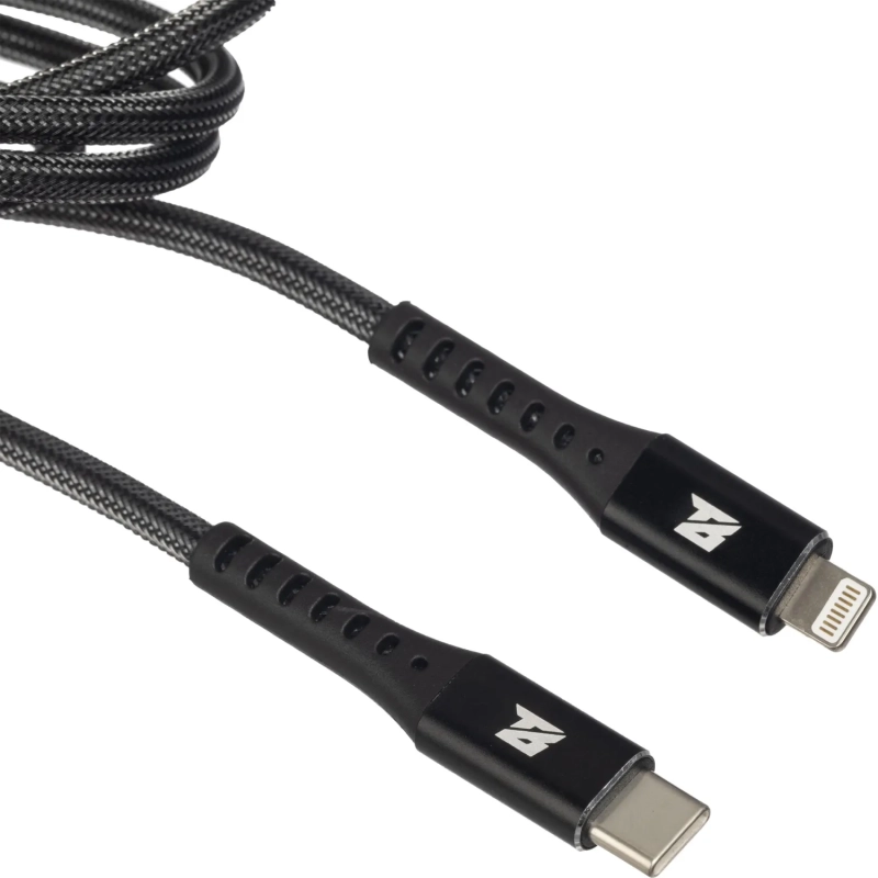 Кабель МОЩНОСТЬ, 1м, Type-C to Lightning,&nbsp; нейл, черный BT-JCBL-009/U210PD
