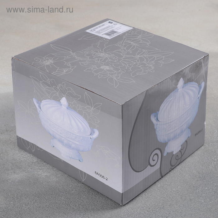 Блюдо керамическое с крышкой &laquo;Винтаж&raquo;, 19,3&times;16,5&times;17 см, цвет белый