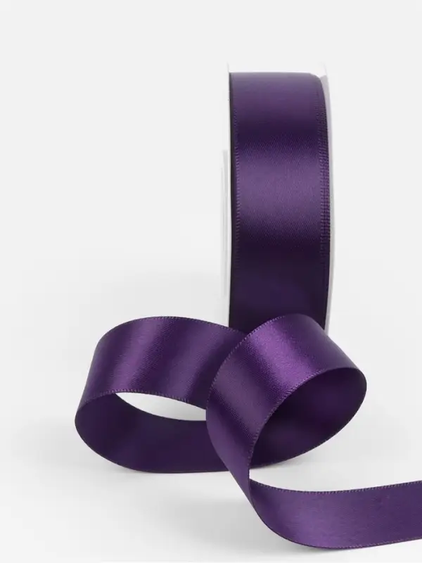 Лента атласная TEIRA, двухсторонняя, 25 мм, 25&plusmn;1 м, фиолетовая №476