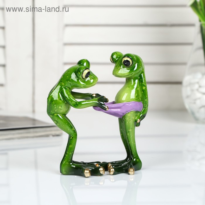 Сувенир полистоун лак  Сувенир полистоун лак "Лягушата - Давай знакомиться" 14х11х6,5 см