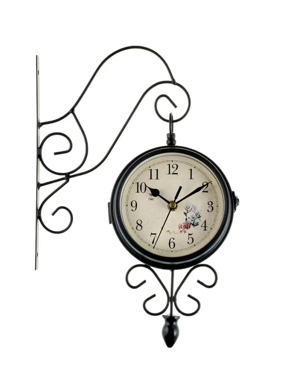 Часы настенные интерьерные &laquo;Весенние&raquo;, двусторонние, на подвесе, плавный ход, 34.5&times;22 см, d=11 см, от батареек 2&times;АА