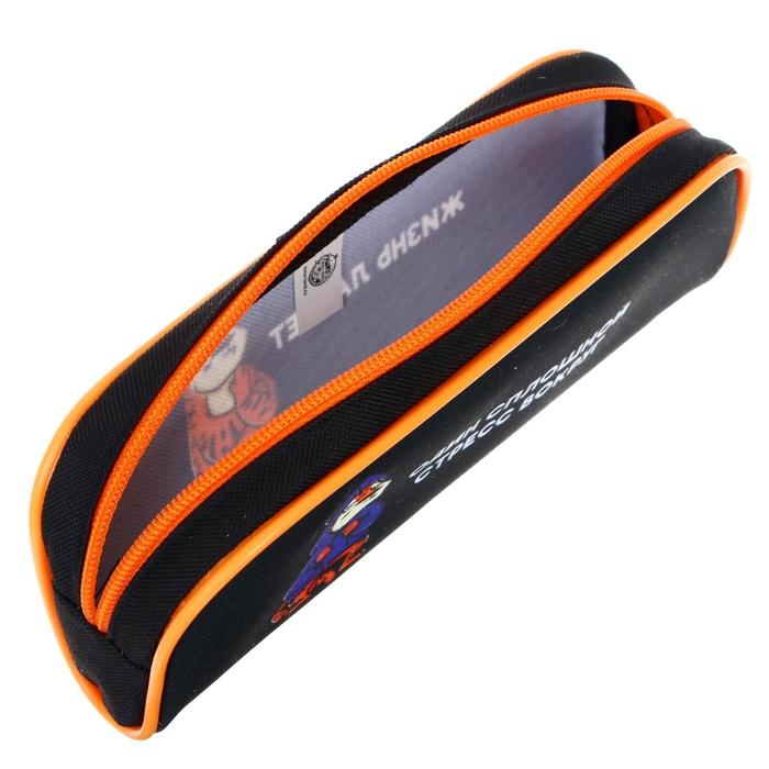 Пенал мягкий, 1 отделение, 80 х 210 х 40 мм, объёмный, Calligrata ПМО 21-20, Пенал мягкий, 1 отделение, 80 х 210 х 40 мм, объёмный, Calligrata ПМО 21-20, "Тигр"