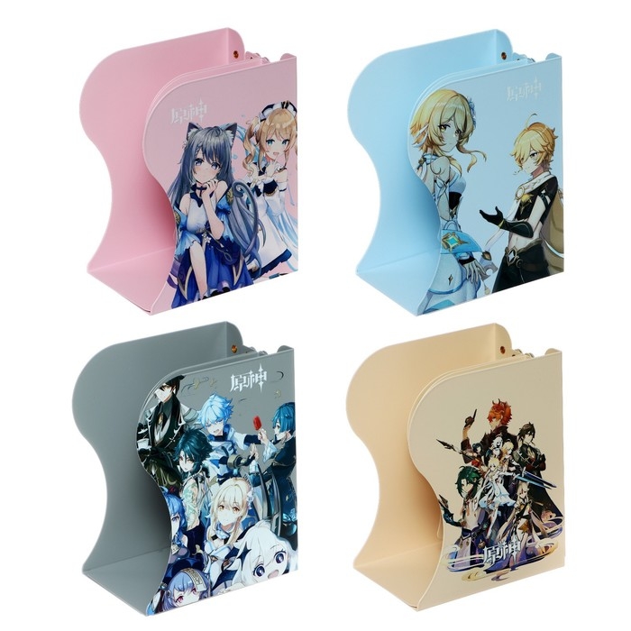 Подставка для книг раздвижная  Подставка для книг раздвижная "Аниме", 3 отделения, металлическая, МИКС