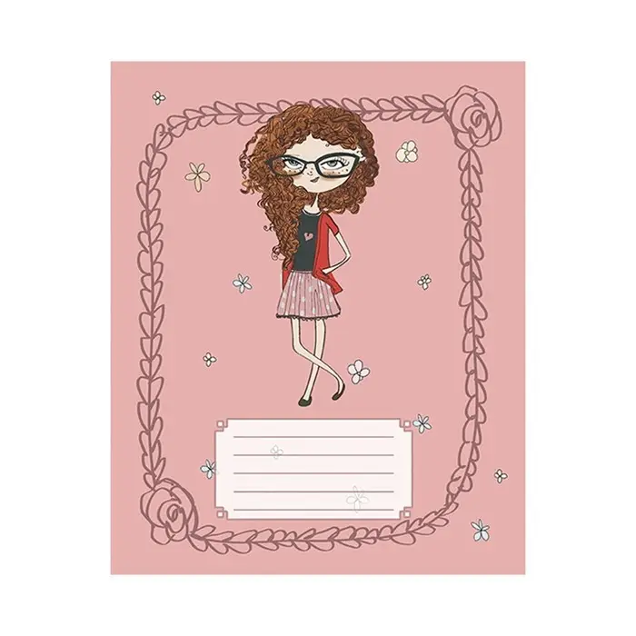 Тетрадь 12 листов в клетку Calligrata &laquo;Девочки&raquo;, обложка мелованный картон, МИКС