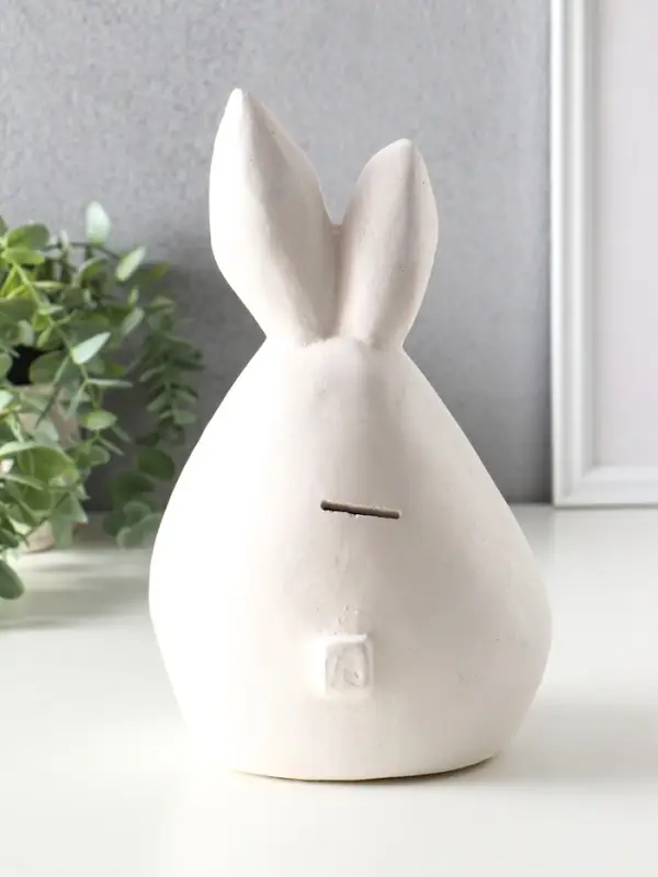 Копилка для денег «Кролик», гипс, 25×15×13.5 см, белый Копилка для денег «Кролик», гипс, 25×15×13.5 см, белый