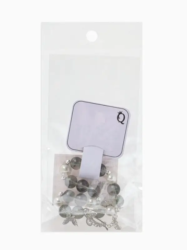 Браслет с подвесками &laquo;Сахарный. Перо и бант&raquo;, d=6 см, шар №10/8, серый в серебре