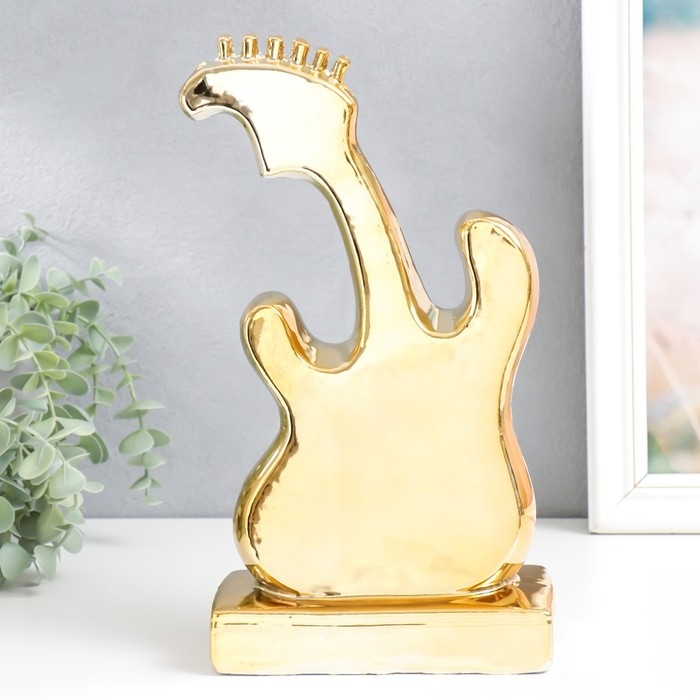 Сувенир керамика  Сувенир керамика "Электрогитара" золото 30х16х9 см