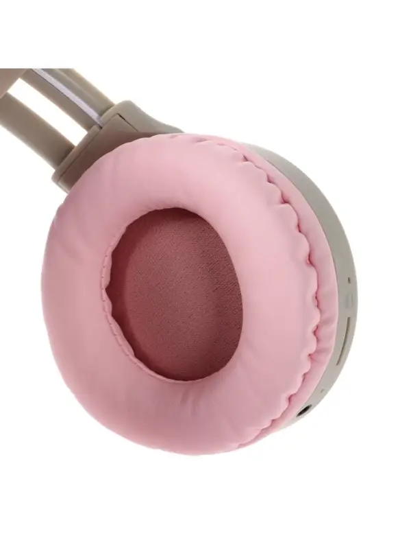 Наушники беспроводные, накладные, с ушками кошки, Hoco W27, Bluetooth 5.0, с микрофоном, с подсветкой, 300 мАч, серые