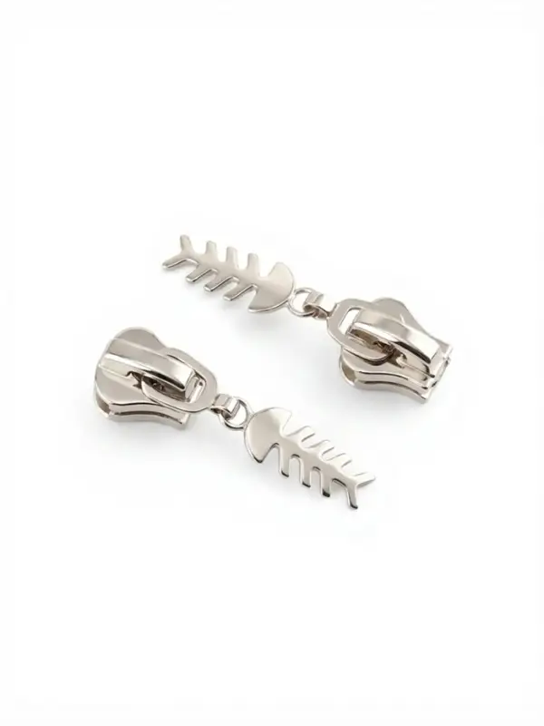 Бегунок для молнии &laquo;Трактор&raquo;, №8, &laquo;Рыба&raquo;, 10 шт., цвет никель