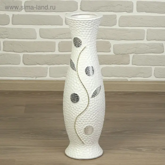 Ваза керамика напольная «Цветочная ветвь», напольная, 60 см, белый Ваза керамика напольная «Цветочная ветвь», напольная, 60 см, белый