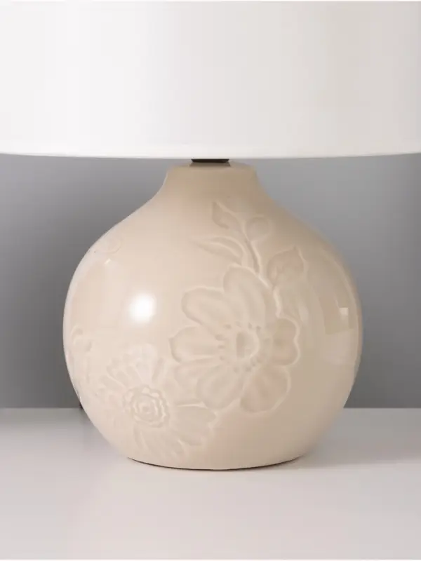 Лампа настольная RISALUX &laquo;Цветы&raquo;, 15 Вт, Е14, белая, 23&times;23&times;31 см
