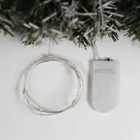 Гирлянда &laquo;Нить&raquo; 1 м роса, IP20, серебристая нить, 10 LED, батарейки CR2032&times;2 (в комплекте), свечение мульти