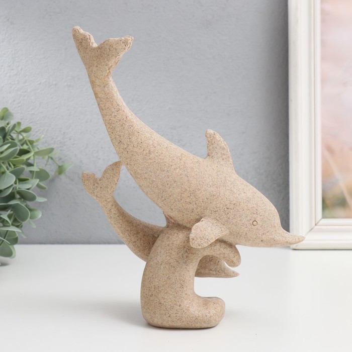 Сувенир полистоун Сувенир полистоун "Два дельфина" песочный 8х19х22 см