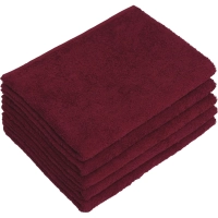 Набор полотенец махровых без бордюр 440 г/м2, 50х90 винный, 5шт