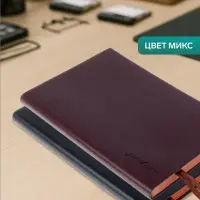 Ежедневник недатированный А6+,116 листов в клетку, обложка ПВХ ЛАЙТ, тонированный срез, МИКС