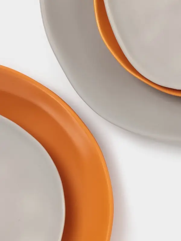 Тарелка Magistro Potter, d=26 см, фарфор, светло-серая