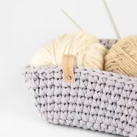 Бирка с кнопкой Hand made, кожзам, 10 шт., 8&times;1.5 см, бежевая