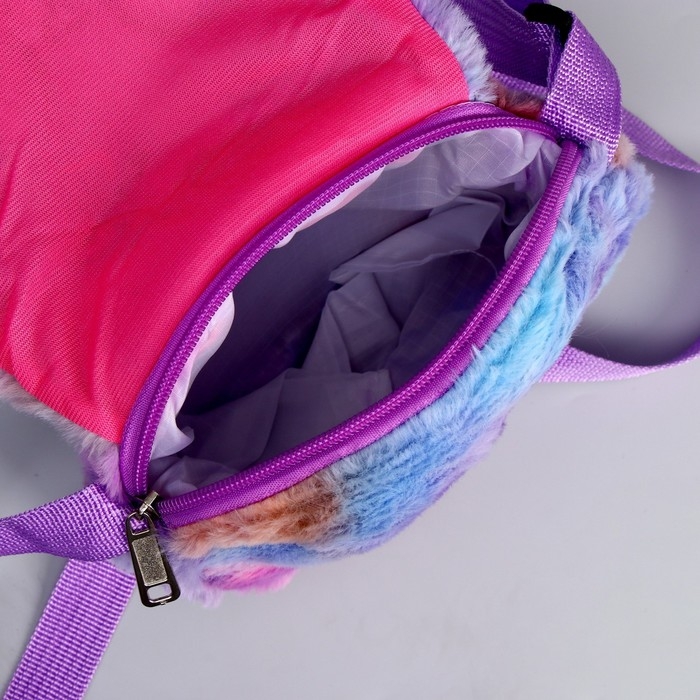 Сумка детская меховая «Радужный котик», 15х13х3 см Сумка детская меховая «Радужный котик», 15х13х3 см