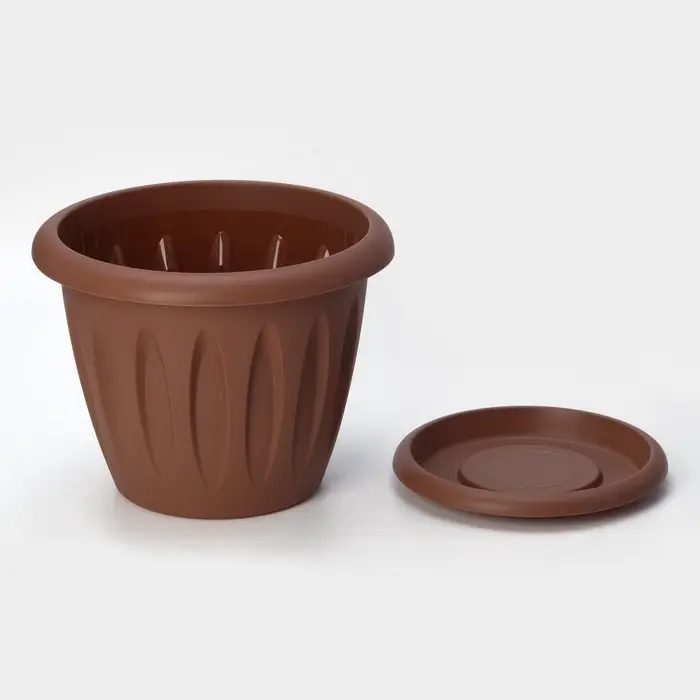 Горшок для цветов с поддоном &laquo;Фелиция&raquo;, 10.4 л, d=31.9 см, h=24.5 см, пластиковый, терракотовый