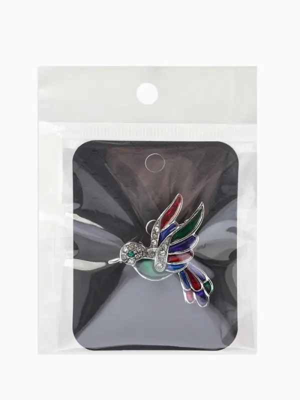 Брошь &laquo;Птица&raquo; голубка, цветная в серебре