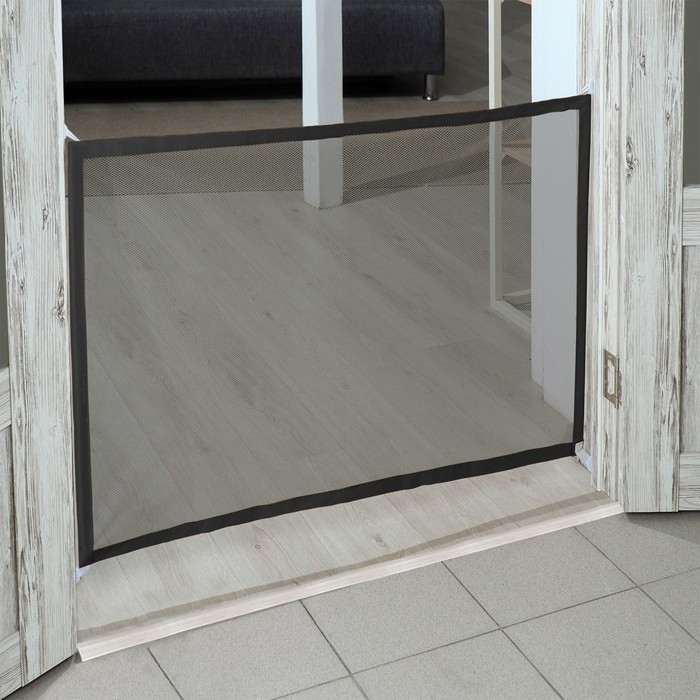 Барьер-сетка для животных на проёмы, 187 х 74 см, чёрный Барьер-сетка для животных на проёмы, 187 х 74 см, чёрный