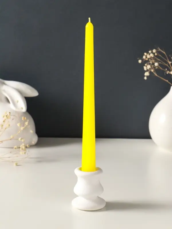 Набор свечей античных, 2.3&times;24.5 см, 5 ч, 55 г, 4 шт., жёлтый