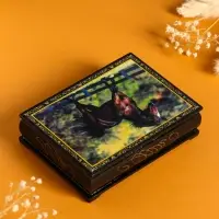 Шкатулка «Конь», 10×14 см, лаковая миниатюра