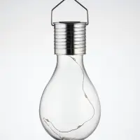 Садовый светильник &laquo;Лампочка&raquo;, уличный, на солнечной батарее, 8&times;14&times;8 см, 5 LED, свечение белое