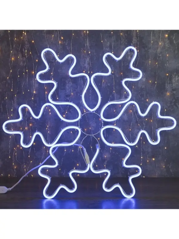 Светодиодная фигура &laquo;Снежинка&raquo;, 67 см, 600 LED, 220 В, свечение синее