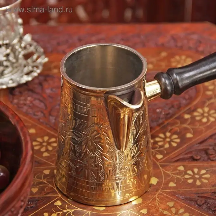 Турка латунь деревянная рукоять "Носик" 280 мл