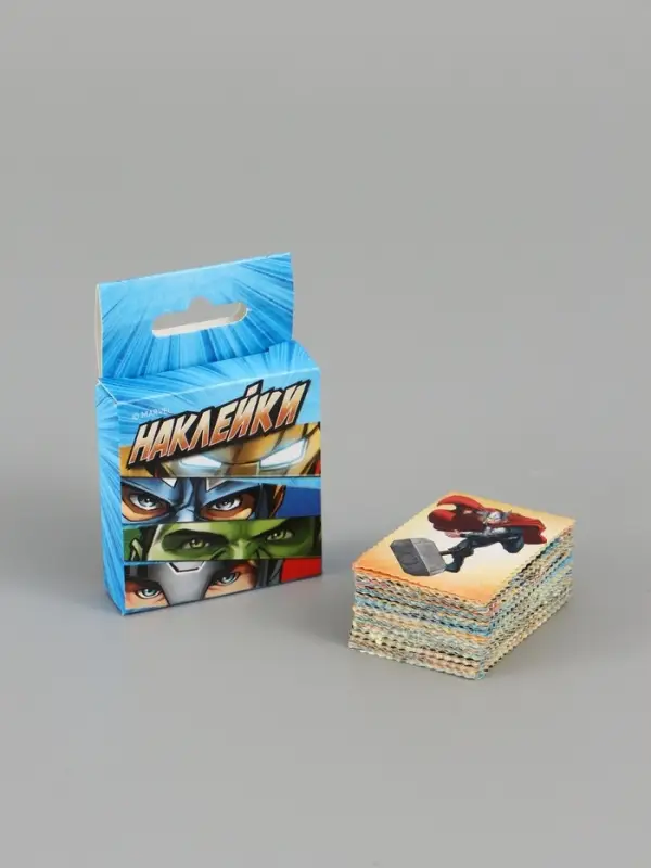 Наклейки для подарков &laquo;Супергерои&raquo;, 42 штуки в коробке, 3 &times; 4 см