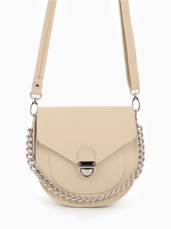 Сумка женская мессенджер TEXTURA на клапане, 17&times;10&times;18 см, бежевая