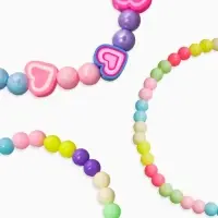 Браслет детский «Выбражулька», 3 шт. набор, бусины, сердце, цветной Браслет детский «Выбражулька», 3 шт. набор, бусины, сердце, цветной