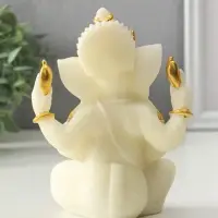 Фигурка песчаник &laquo;Ганеша - мудрость и благополучие&raquo;, белый с золотом, 8&times;13&times;18.5 см