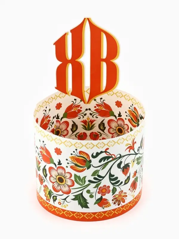 Форма ободок для кулича «ХВ», на Пасху, 41.6×18.7 см