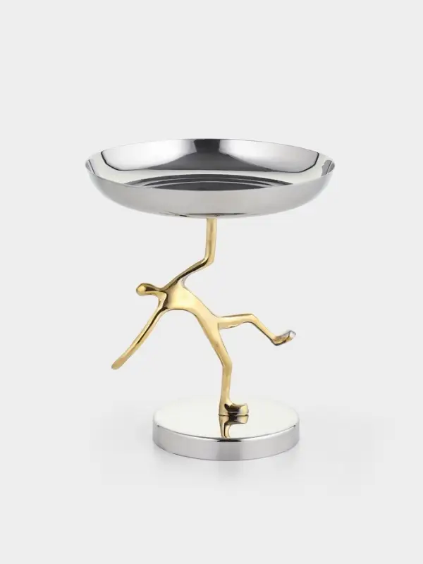 Салатник на подставке &laquo;Человек&raquo;, 17&times;17&times;20 см, нержавеющая сталь, латунь