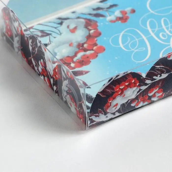 Коробка для кондитерских изделий с пластиковой крышкой &laquo;Смородина&raquo;, 10.5 х 21 х 3 см