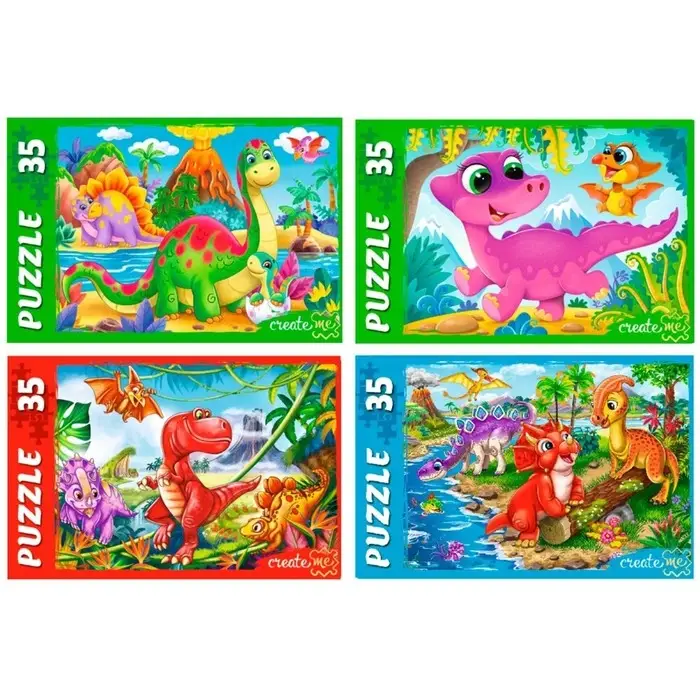 Пазл «Мир динозавров», 35 элементов, МИКС