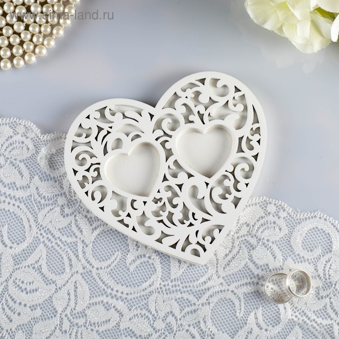 Подставка для колец Подставка для колец "Ажур", белая, 14,5х13х0,8 см