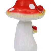 Садовая фигура из полистоуна &laquo;Мухомор с божьей коровкой&raquo;, 15&times;15&times;21 см