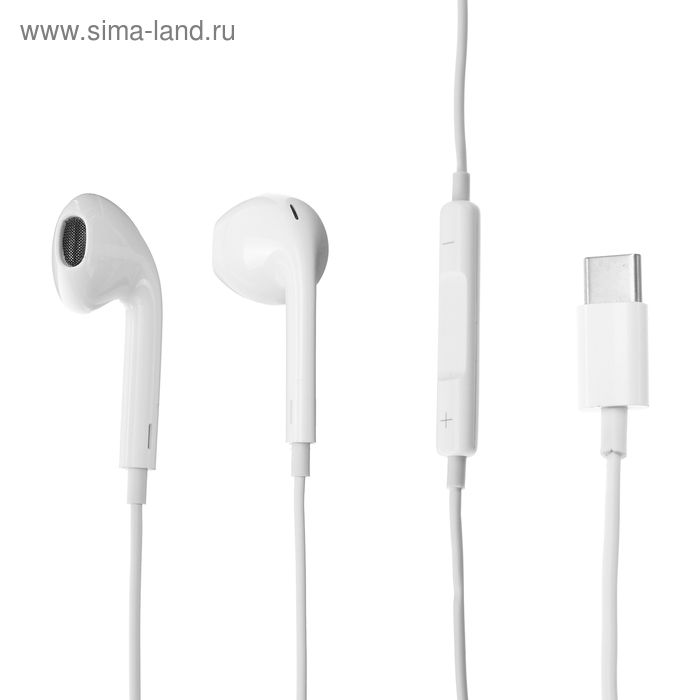 Наушники Luazon VBT 1.13, вкладыши, микрофон, разъем Type-C, белые Наушники Luazon VBT 1.13, вкладыши, микрофон, разъем Type-C, белые